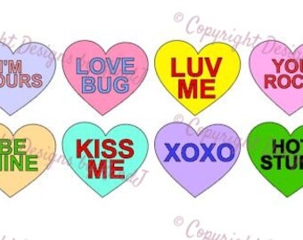 Valentines conversation Hearts set SVG love svg Valentines Day svg digital cut file svg Instant download