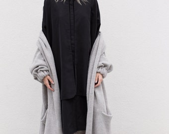 Minimalist dress. Oversized dress. Black dress. Tunic dress. Oversized shirtdress. Black shirtdress. Minimalist tunic dress. Loose dress.