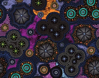 Paintbrush Studio - Walkabout 2 - Milky Way Geo - Purple - Fabric by the Yard 120-14361