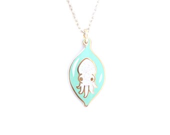 Cuttlefish Egg Necklace (cute cuttlefish necklace octopus jewelry ocean necklace cloisonne cephalopod tentacle marine biology baby animal)
