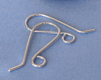 Handmade Ear Wires, Retro French Sterling Silver, Artisan Findings
