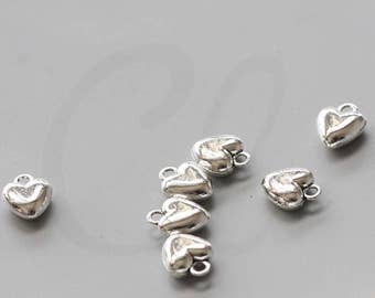 16 Pieces Oxidized Silver Tone Base Metal Charms-Heart 10x12mm (2177X-E-109A)