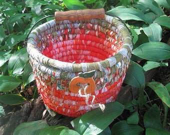 PUMPKIN PAIL Textile art BASKET Bucket