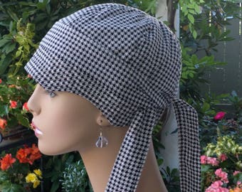 Cancer Cap Chemo Headwear Cotton Hair Loss Hat Chemo Cap Black Cancer Hat Made in the USA Reversible EXTRA LARGE