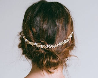 Bridal Hair Vine, Gold Leaf Hair Vine, Leaf Wreath, Gold Headband, Gold hair vine, Bride Hair Accessories, Leaf hair vine