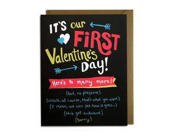 Funny Valentine Card - First Valentine's Day Card, Love Card, New Couple, For Her, For Him, Sarcastic, Awkward