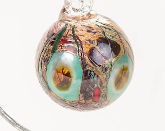 604118 Medium Hand Blown Hanging Art Glass Ball Decorative Ornament