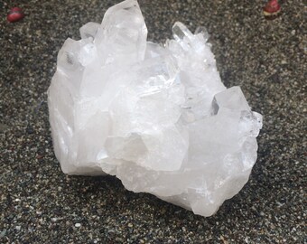 Raw Crystal Quartz Cluster from Brazil - Clear Quartz Crystal Specimen