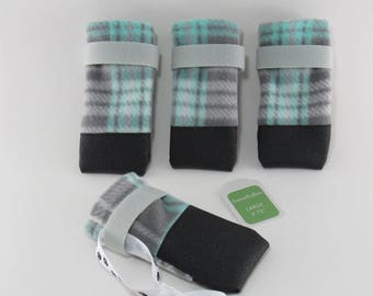 Dog Boots Tough NONslip bottom n toe warm fleece no toe seam protect from salt sharp ice FAST shipping FREE lasso to dry & keep together