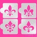 4 pcs Fleur de Lis Pattern Cake Stencil, Cookie Airbrushing Stencil, Custom Stencil (Product Code LK013)
