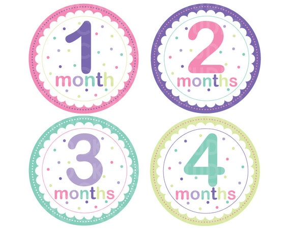 baby girl monthly stickers printable baby girl milestone