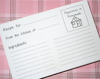 Recipe Cards- Set of 50- Super Cute-Perfect for your 4 by 6 Recipe Box