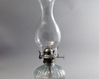 13"H Lamplight Oil Lamp with Glass Cover