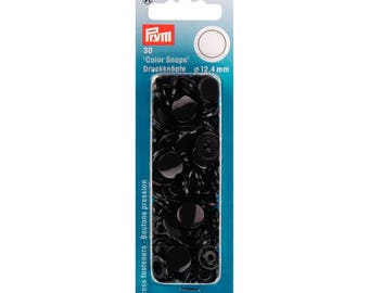 Button snaps 12.4 mm black color