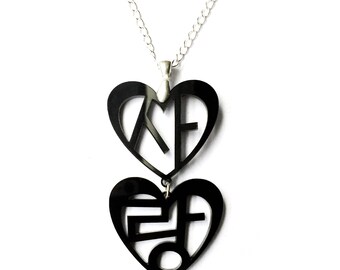 Love in Korean Hangul Statement Necklace (Sarang) Black Ivory, Korean Valentine's Gift For Her, Wedding Jewelry, Korean Anniversary Present