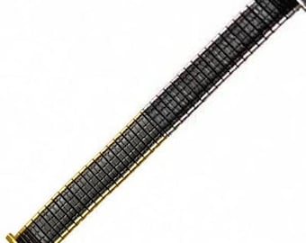 16-19mm EXTRA LONG Black Gold Silver Romunda Metal Stainless Steel Expansion Watch Band Strap