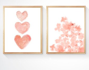 Coral Nursery Prints Nursery Gallery Wall Set of 3 8x10