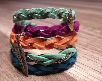 Colorful suede bracelet