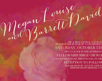 Custom Wedding Invitation - "PORTLAND" (Elegant Floral)