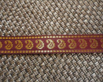 New, galonmarron and gold, 1.5 cm wide