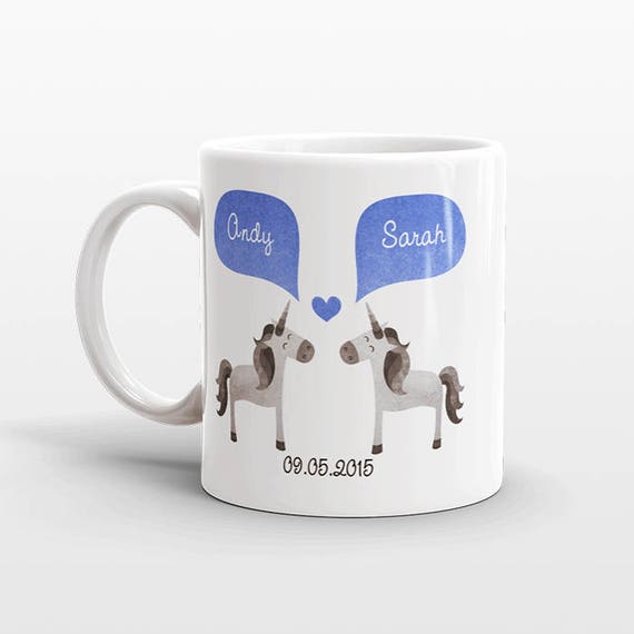 UNICORN Mug Valentines Day Gift for Her for Him Couple Mug Personalized Engagement Gift Anniversary Wedding Gift Unique Coffee Mug Cup