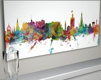 Edinburgh Skyline Canvas, Edinburgh Scotland Cityscape Canvas Art Print (976)
