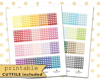 Printable Planner Stickers for use with Erin Condren Life Planner/Checklist Flags Stickers/Functional Planner Sticker Kit/Silhouette