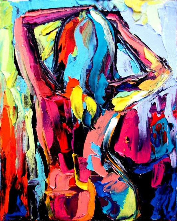 SOMERSAULT 2 — PALETTE KNIFE Oil Painting On Canvas By 