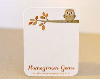 Owl Earring Cards Jewelry Display Customized Brown Branch