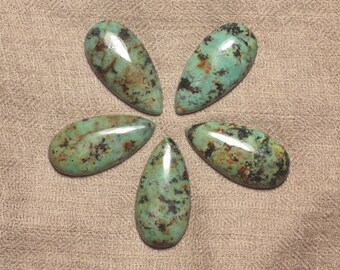 1pc - Cabochon gemstone - Turquoise of Africa drop 4558550010247 40x20mm
