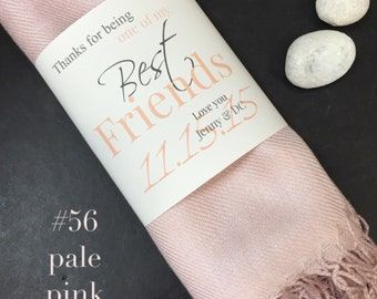 Pashmina scarf blush - blush bridesmaid's gift - blush bridesmaid scarf - blush wedding shawl - light pink party favors - pink wedding shawl