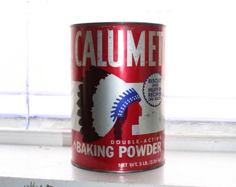 Large Vintage Calumet Baking Powder Tin 5 Lb Size