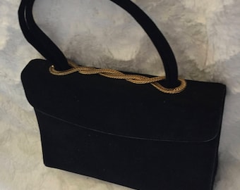 1960's Black & Gold Top Handle Bag