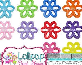 Flower Beads Acrylic Beads Daisy Beads Bead Mix Chunky Beads Bubblegum Beads Floral Bubble Gum Beads Jewelry Making Craft 31mm Qty 6