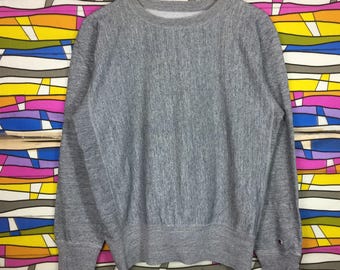 Vintage Champion Sweatshirt Products Small Logo Heritage Weave jumper clothing large size grey colour