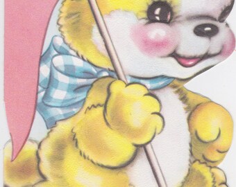 1950s vintage "Son" birthday card featuring teddy bear
