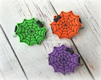 Halloween hair clip Spider Web Hair Clip Trick or Treat Hair clippie cutie Pick one or two. Pick Left side or Right.