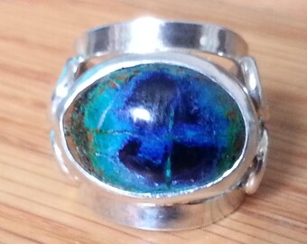 Azurite Malachite Ring Size # 6.5