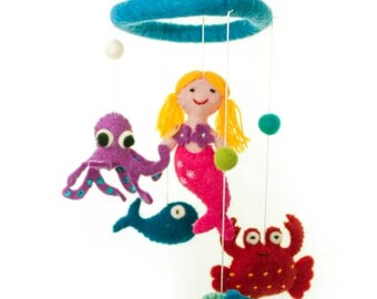 Mobile with small marine animals