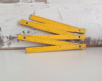 wooden meter - Folding ruler - Folding meter - Folding wooden ruler - Vintage meter - Old wooden ruler - Farmhouse decor - Vintage meter