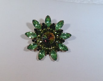 Green Watermelon Stone Brooch