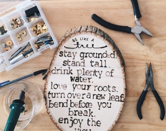 Personalized natural wood slice