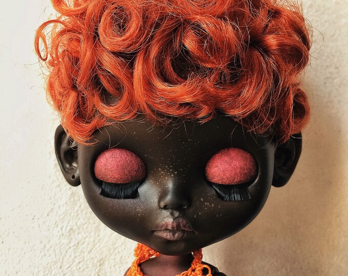 Gemma ~ black blythe doll ~ custom doll ~ ooak ~ fashion doll ~ blythe doll ~ big eyes ~ art dol ~ African beauty.