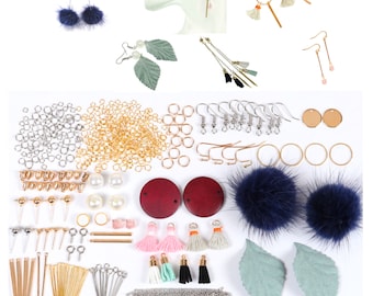 DIY Earring Kit, Earring Making, Jewelry Making Kit, Dangle, Wood Earring Finding, Wood charms, Charms Sheet, Blanks Bar, make earring 1 Kit