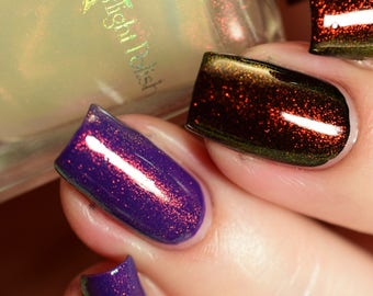 Phoenix Duochrome Color Shifting Top Coat Shimmer Red to Green Indie Nail Lacquer Starlight and Sparkles Polish Unicorn Pee