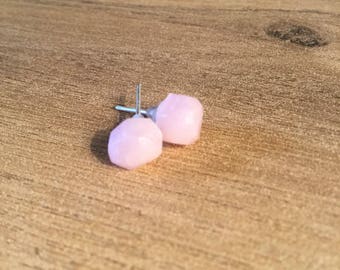 Rose quartz clay earrings