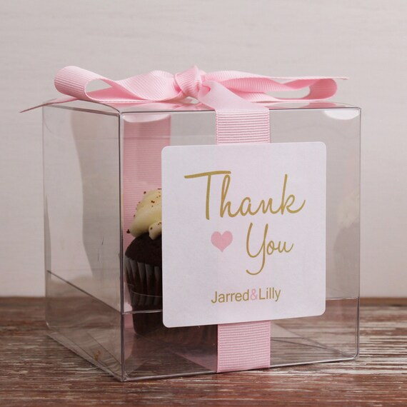 8 Wedding Favor Cupcake Boxes Thank You Design ANY