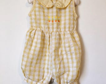Vintage Tulip Gingham Romper