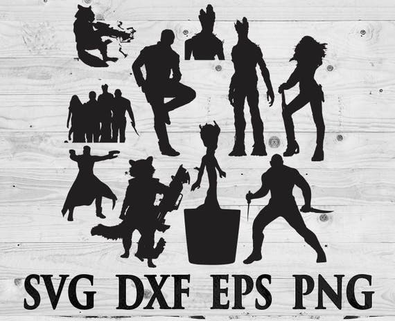 Download Guardians of galaxy SVG Files Silhouettes DXF Files Cutting
