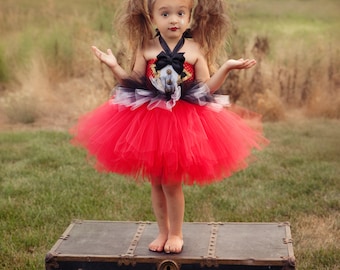 Ringmaster Tutu Dress and Hat- Circus Costume- Lion Tamer Costume- Ringmaster Costume